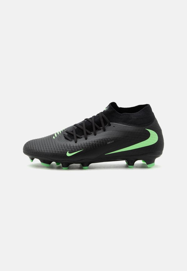 Nike Performance PHANTOM 6 HIGH ACADEMY FG/MG UNISEX - Football boots artificial grass - black/illusion green