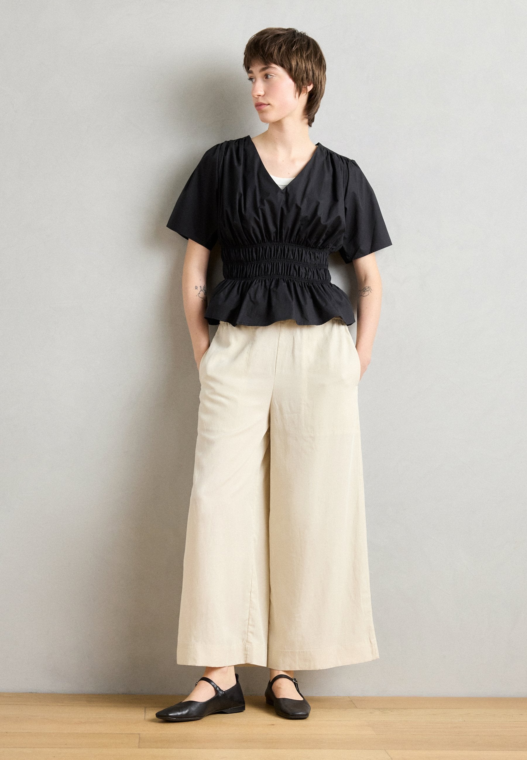 Marc O'Polo PANTS CULOTTE STYLE ELASTIC WAISTBAND SEAM POCKETS