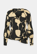 Vero Moda Petite VMLYDIA WRAP - Blouse - black/lina