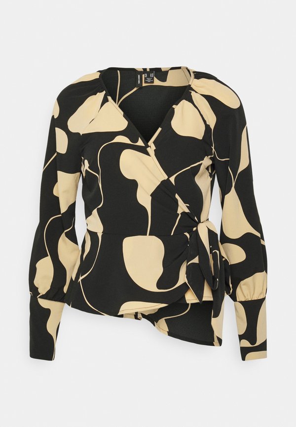 Vero Moda Petite VMLYDIA WRAP - Blouse - black/lina