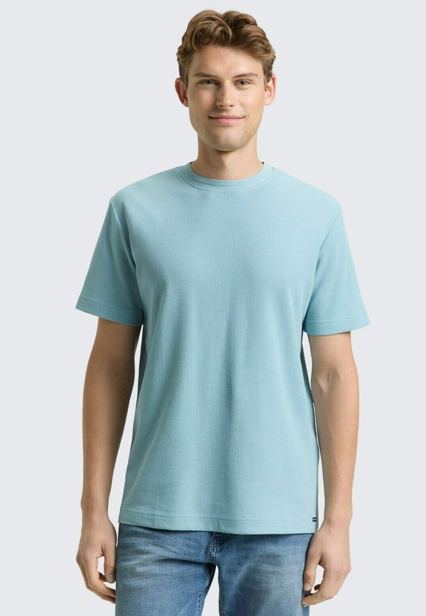 TOM TAILOR MIT WAFFELSTRUKTUR - Basic T-shirt - tourmaline
