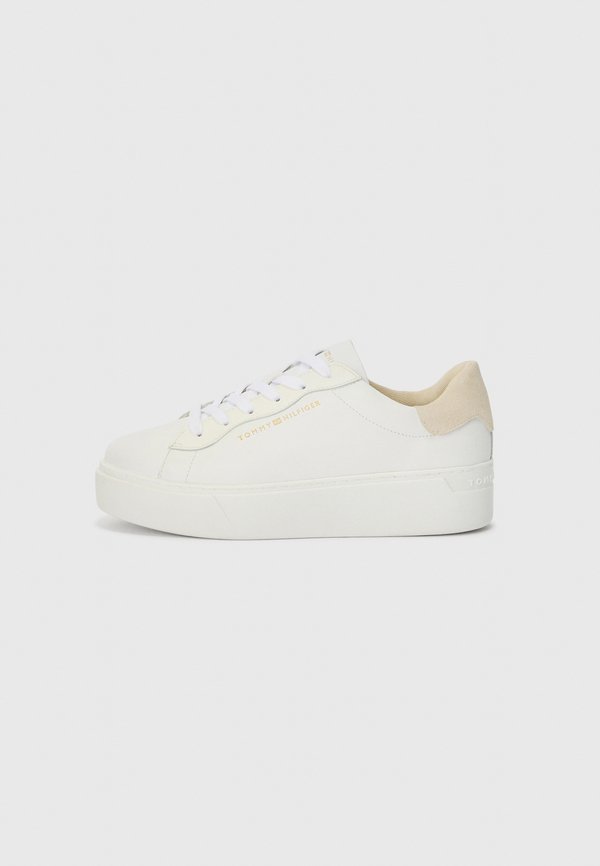 Tommy Hilfiger LEATHER CUPSOLE PLATFORM TRAINERS - Trainers - white/soft cream