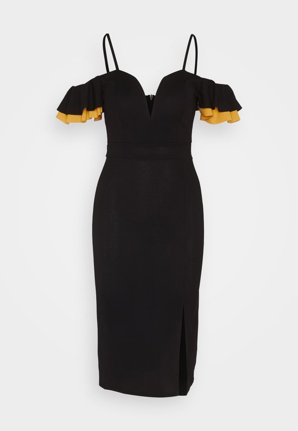 WAL G. SIMAH FRILL MIDI DRESS