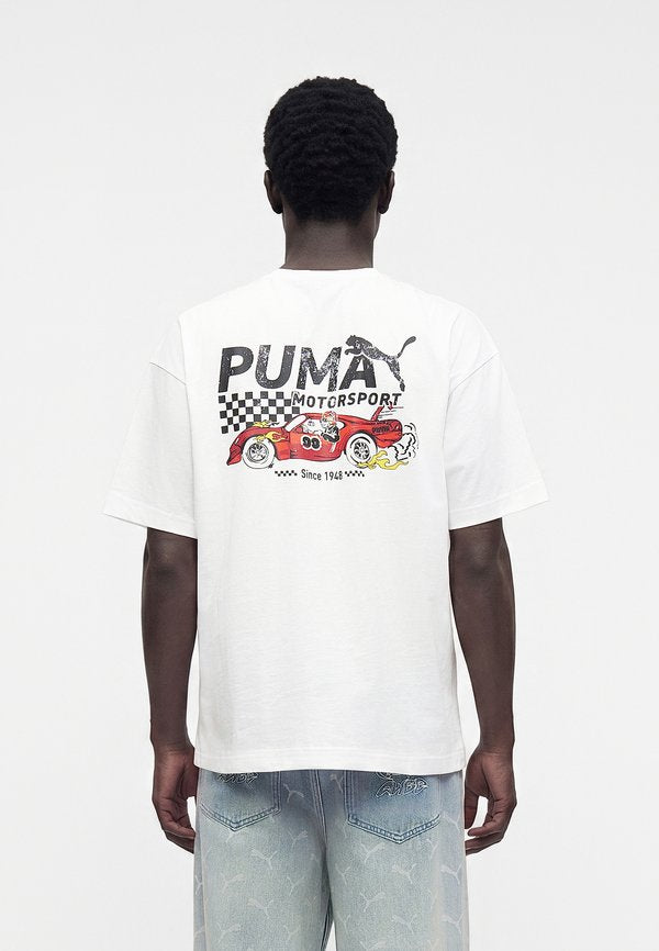 Puma GRAPHICS OVERSIZED FASTDRIVE TEE UNISEX - Print T-shirt - white