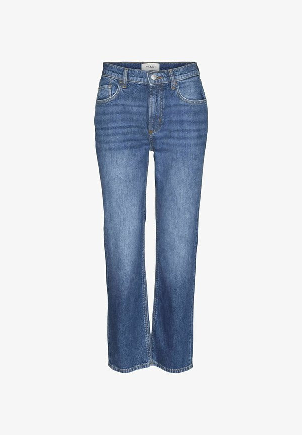 Vero Moda Straight fit VMELIA High rise - Straight leg jeans - medium blue denim