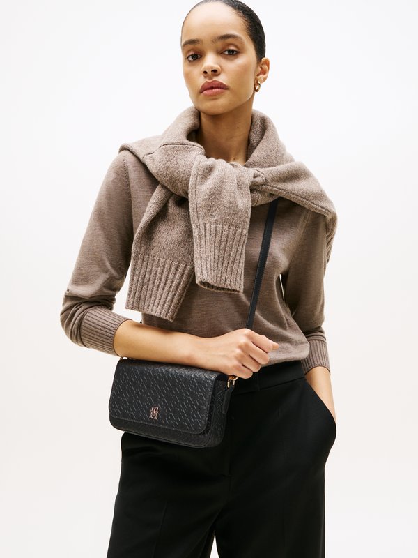 Tommy Hilfiger ICON CROSSOVER MONO - Handbag - black