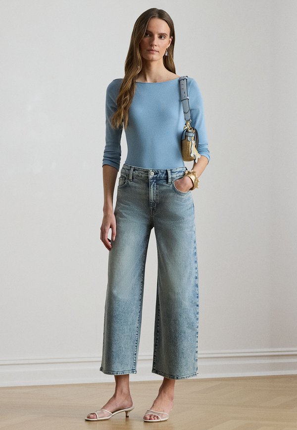 Lauren Ralph Lauren RIB-KNIT COTTON-BLEND BOATNECK TEE