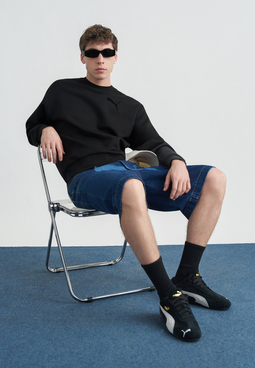 Puma ELEVATED CAT LOGO RELAXED CREW