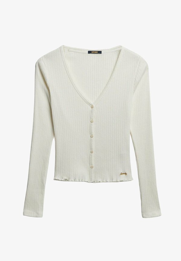 Superdry & Co ESSENTIAL BUTTON THROUGH LONG SLEEVE - Cardigan - off white