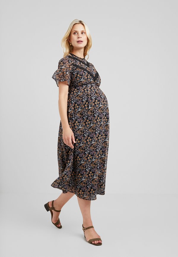 Hope & Ivy Maternity FLUTER SLEEVE SKATER WITH V
