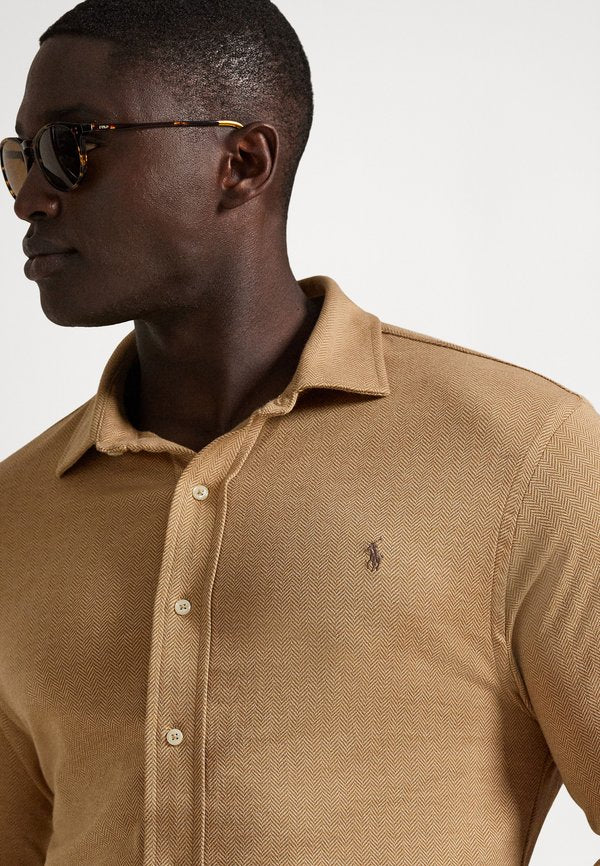 Polo Ralph Lauren Big & Tall HERRINGBONE JERSEY SPREAD-COLLAR SHIRT