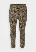 Leopardenprint Leggings in Beige und Schwarz, mit elastischem Bund, slim fit und weichem, dehnbarem Stoff für Komfort.