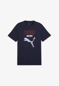 Puma GRAPHICS CYBER PUMA T-SHIRT - Print T-shirt - navy