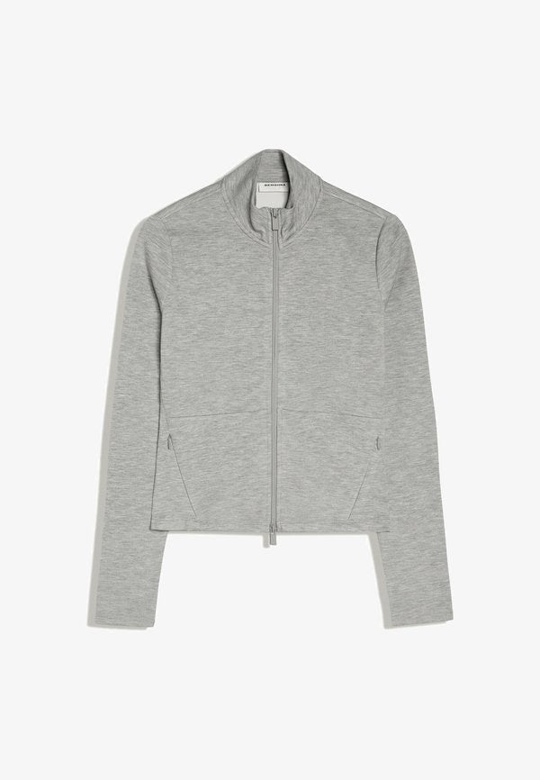 Bershka JACKET - Zip-up sweatshirt - dark grey