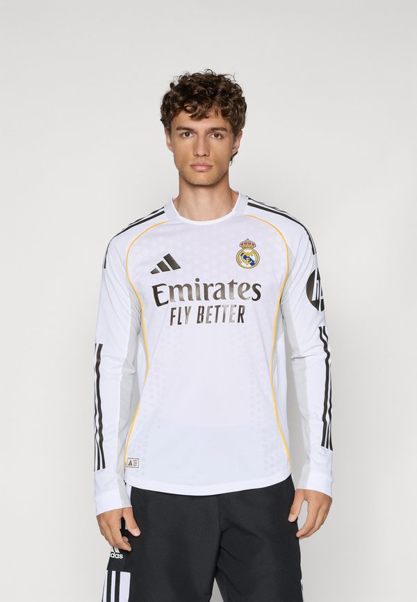 adidas Performance REAL MADRID 25/26 HOME AUTHENTIC JERSEY LONG SLEEVE - Club wear - white