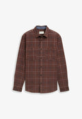 TOM TAILOR Shirt - brown/white cord check