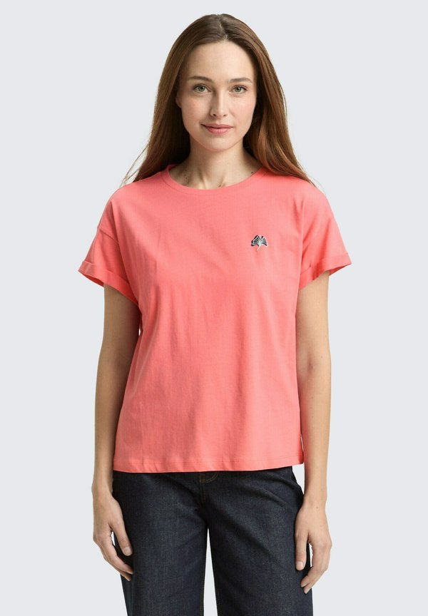 TOM TAILOR DROP SHOULDER CHEST  - Basic T-shirt - soft coral pink