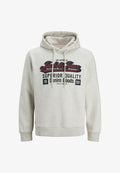 Jack & Jones JJELOGO SWEAT HOOD 2 COL 25/26 NOOS - Hoodie - white melange