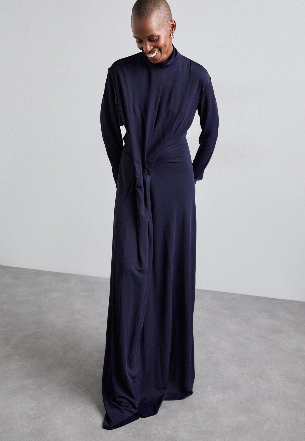Victoria Beckham LONG SLEEVE DRAPED GOWN