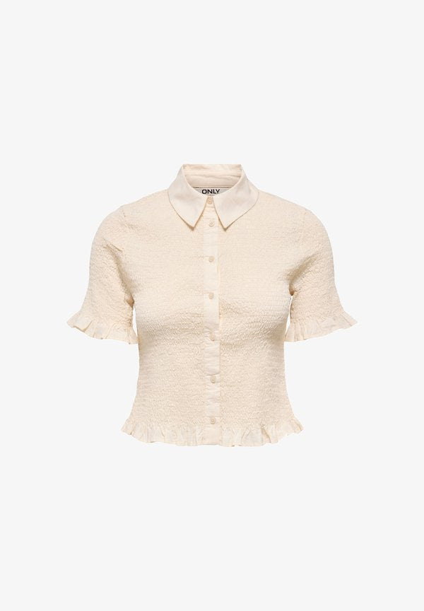 ONLY ONLTAMARI - Button-down blouse - buttercream