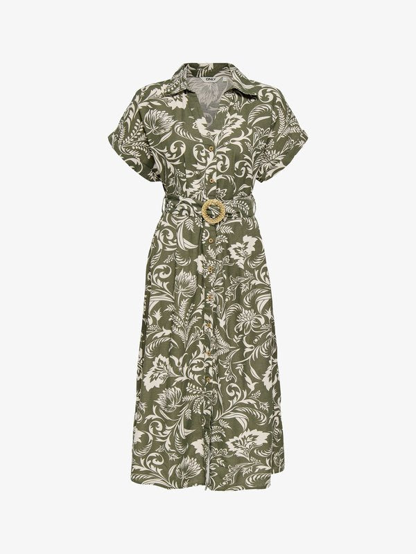 ONLY ONLJAKIRI Linen Long - Shirt dress - khaki