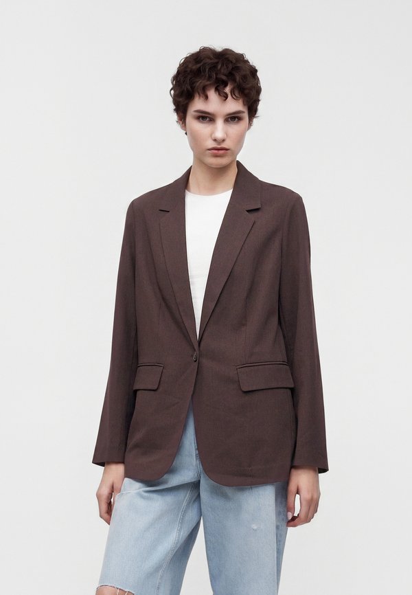 Vero Moda VMTEXAS LOOSE - Blazer - chocolate torte