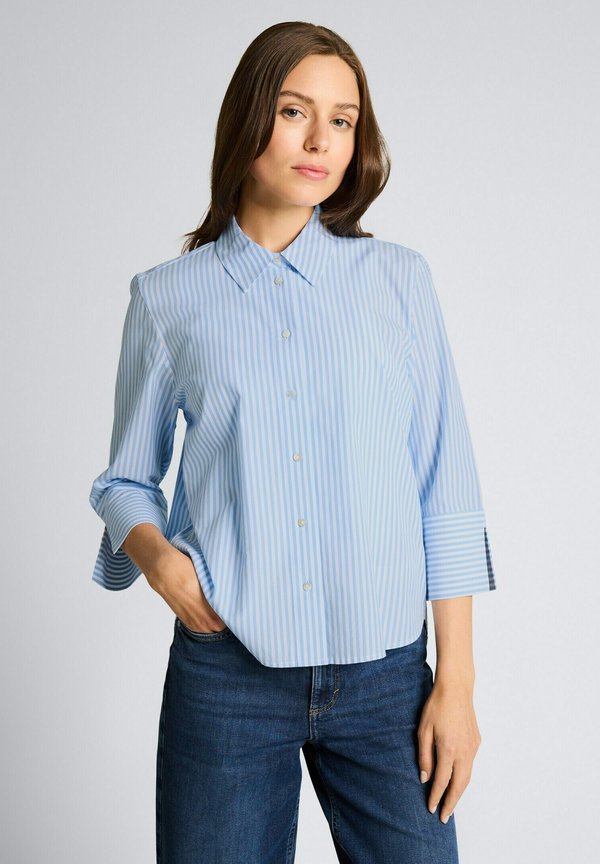 TOM TAILOR MODERN STRIPED - Button-down blouse - dreamy blue white small stripe