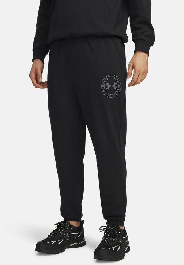 Under Armour RIVAL LIGHTWEIGHT GRAPHIC - Tracksuit bottoms - black