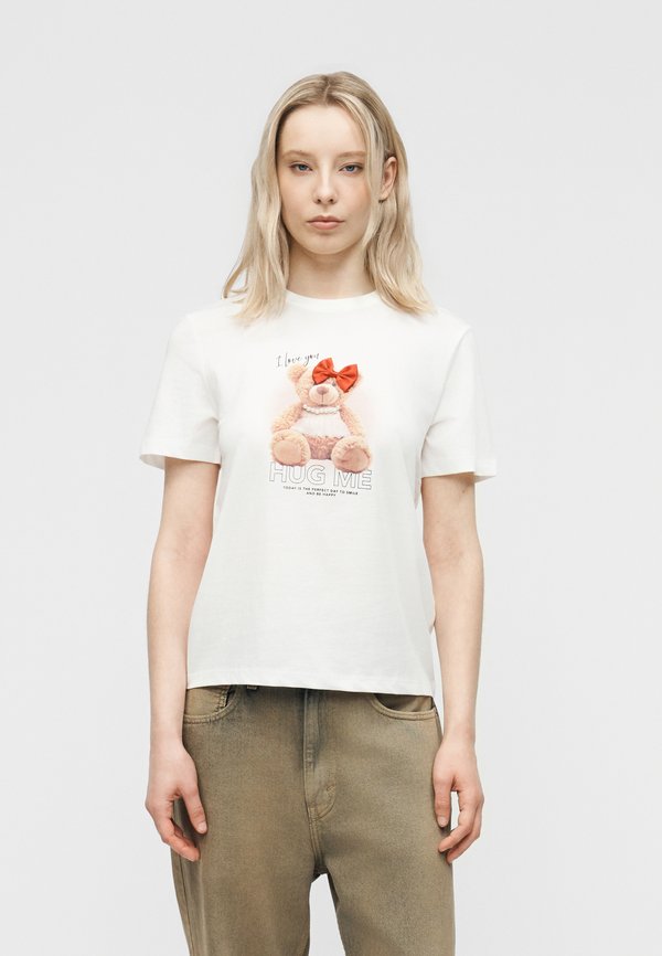 ONLY ONLBILA BOX - Print T-shirt - cloud dancer