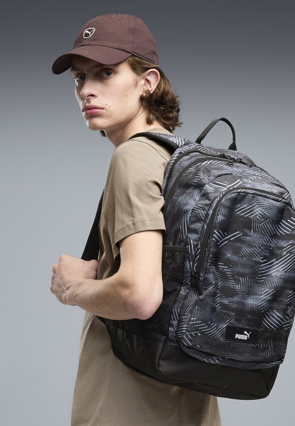 Puma PUMA ACADEMY AOP BACKPACK UNISEX - Rucksack - flat medium gray-camouflage aop