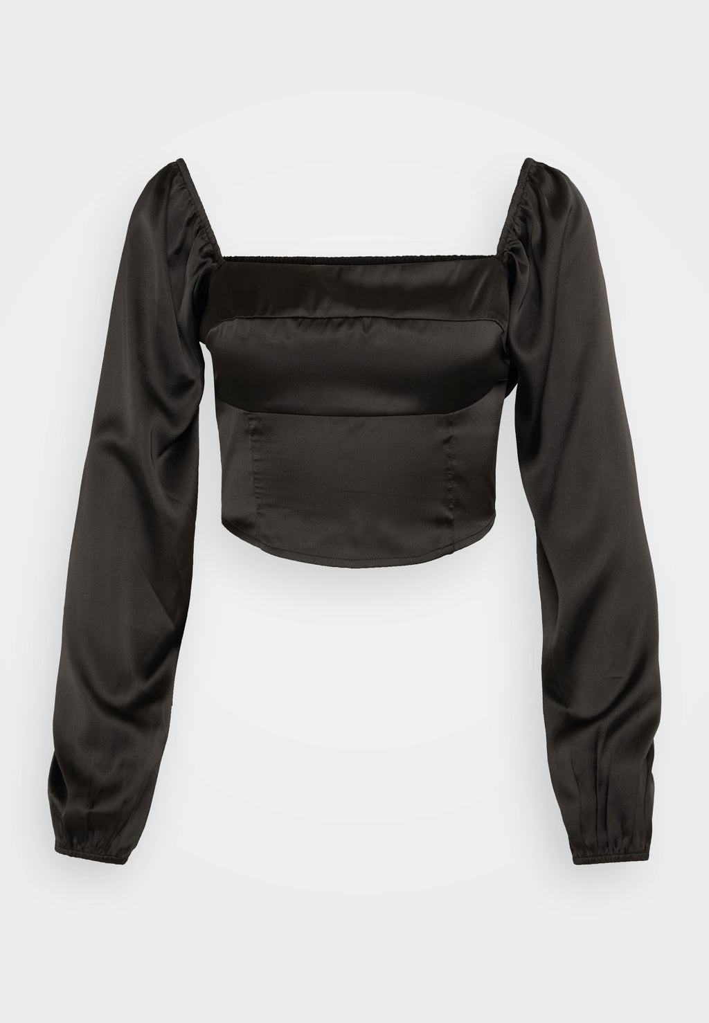 Hollister Co. LONG-SLEEVE SATIN SQUARE-NECK TOP