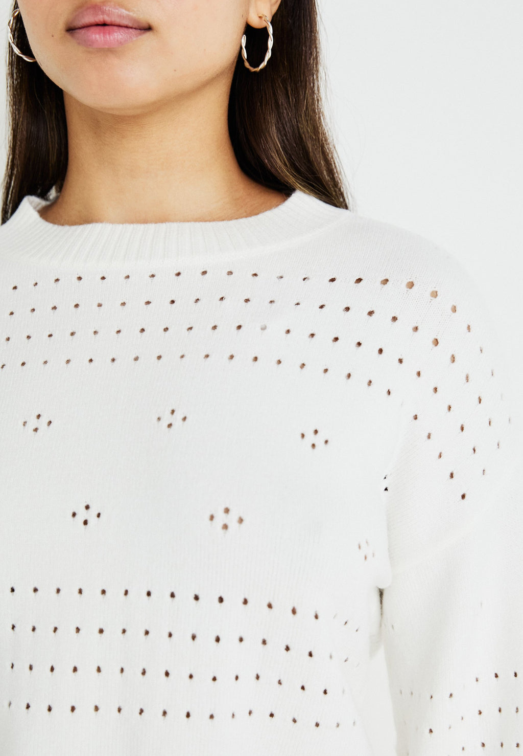 VILA VIRIL O-NECK POINTELLE