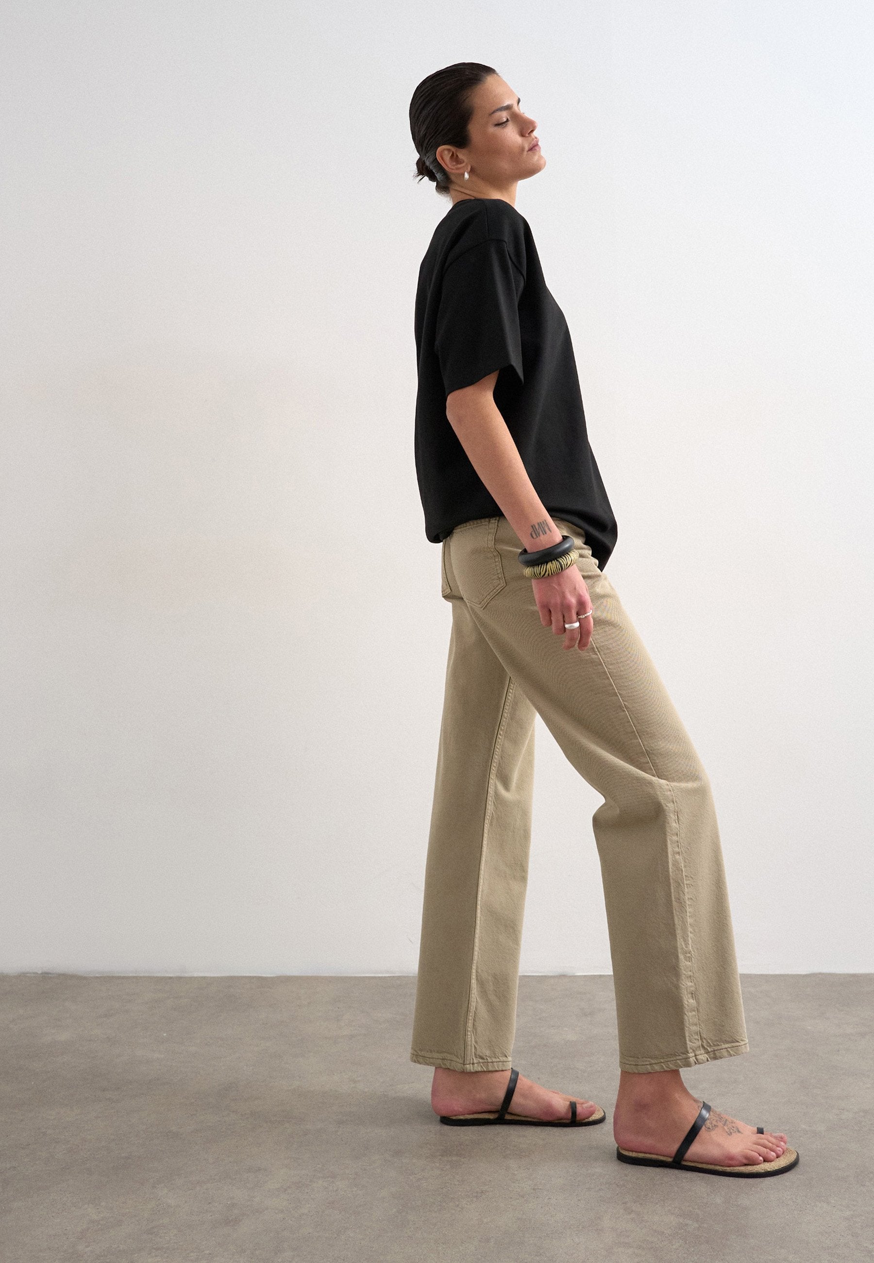 Topshop Loose-fit TSEMBER Low rise Wide Leg Fit