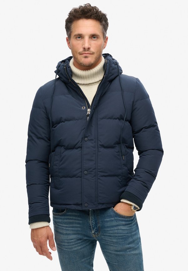 Superdry & Co EVEREST HOODED PUFFER - Winter jacket - nordic chrome navy