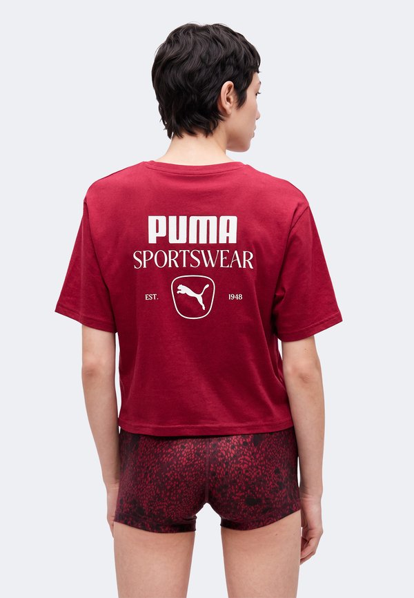 Puma CLASS RELAXED GRAPHIC TEE - Print T-shirt - garnet glow
