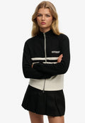 Superdry & Co ATHLETIC ESSENTIALS THROUGH TRACK - Zip-up sweatshirt - black