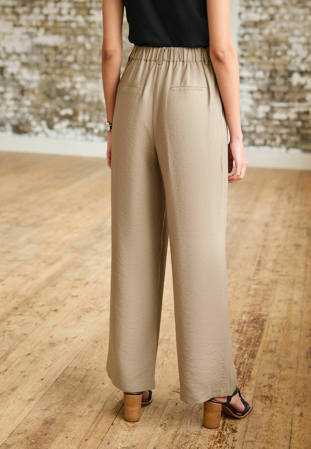 Next TAILORED ELASTIC BACK WIDE LEG TROUSERS
