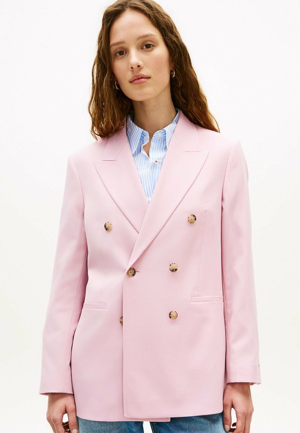 Tommy Hilfiger TIMELESS WOOL BLEND RELAXED DOUBLE BREASTED BLAZER - Blazer - bonita pink