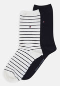 Tommy Hilfiger WOMEN SMALL STRIPE 2 PACK - Socks - off-white