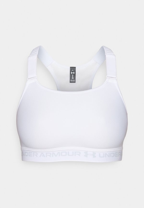 Under Armour CROSSBACK HIGH - High support sports bra - white/halo gray
