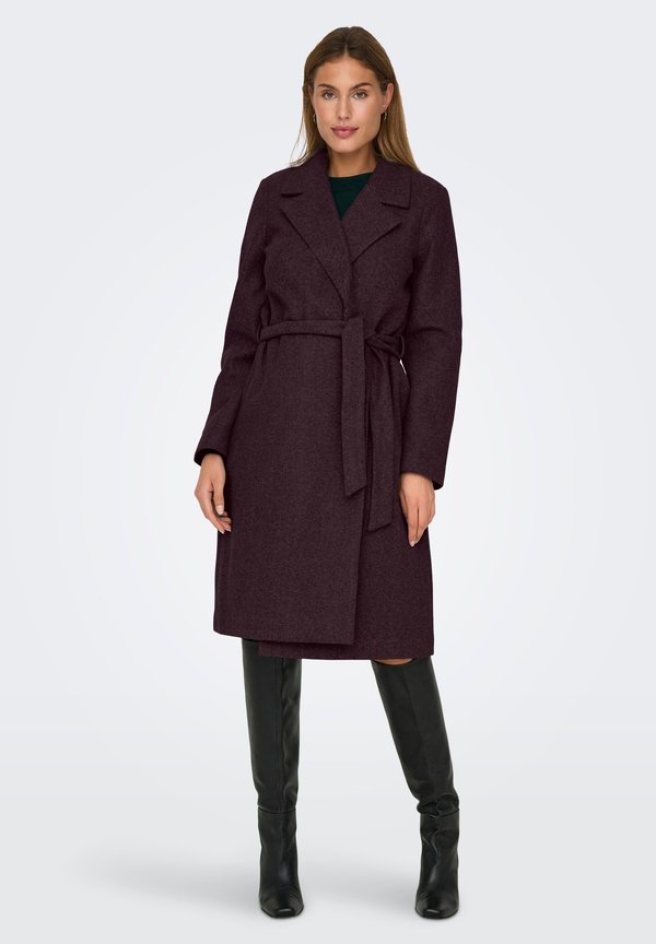 ONLY ONLALVILDA WRAP COAT OTW NOOS - Classic coat - mauve wine detail:melange