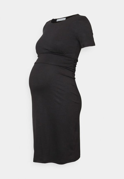 Anna Field MAMA by Zalando SHORT SLEEVES RUCHED WAIST MINI FLARED DRESS