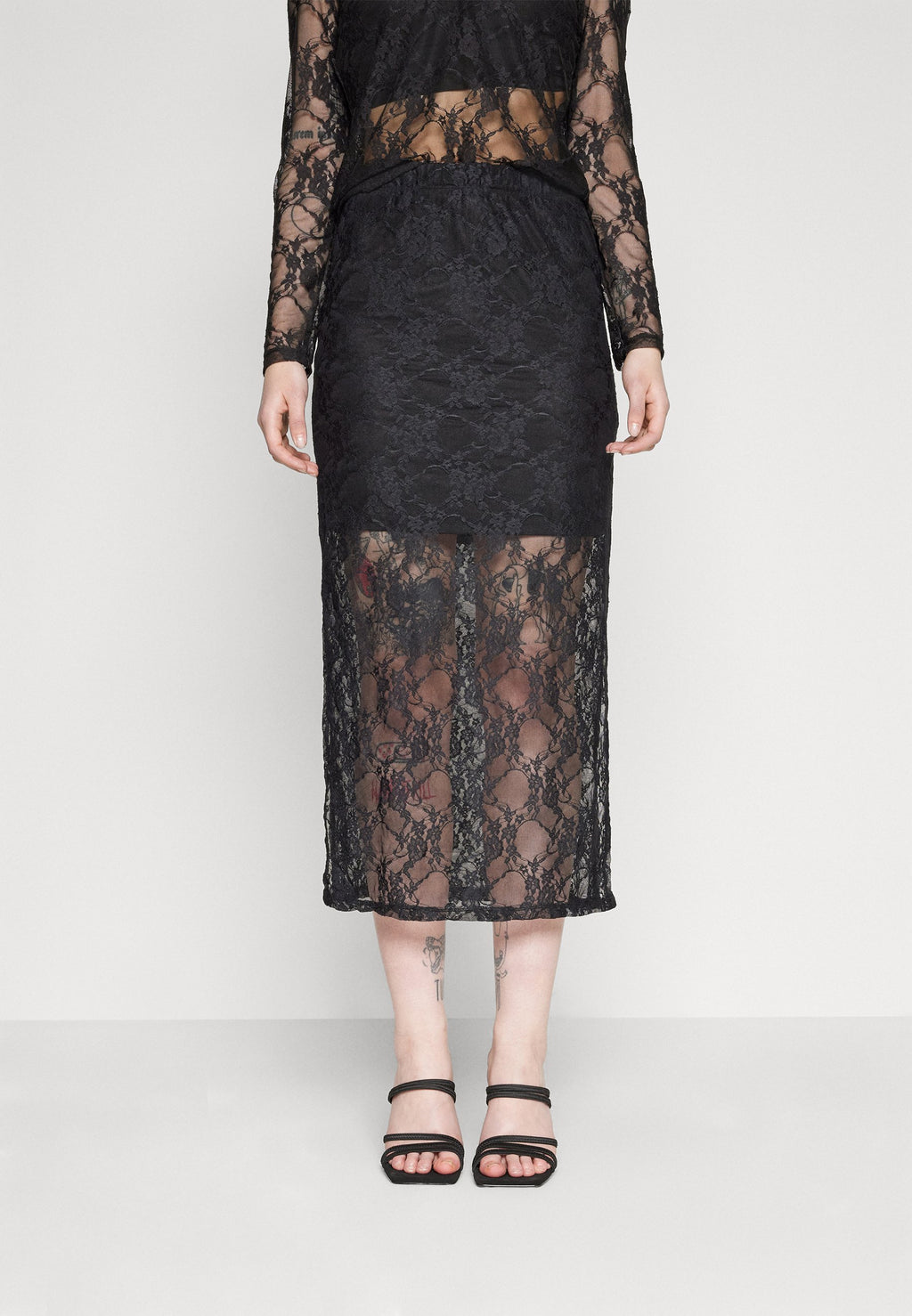 Pieces PCNACY LACE ANKLE SKIRT