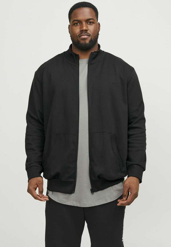 Jack & Jones Zip Sweat Plus Size Plain Zip Sweat - Zip-up sweatshirt - black