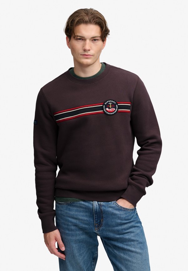 Superdry & Co SUPERDRY OUTDOOR STRIPE LOGO RELAXED SWEATSHIRT.. - Sweatshirt - chocolate plum brown