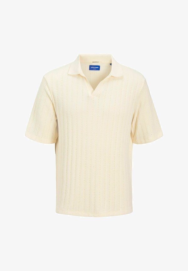 Jack & Jones Knitted Plain Knitted - Polo shirt - antique white