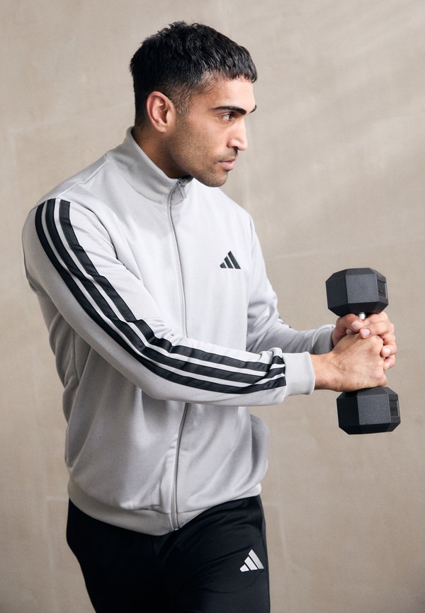 adidas Sportswear 3 STRIPES - Tracksuit - medium grey heather/solid grey