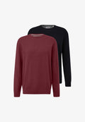 s.Oliver S.OLIVER 2 PACK - Jumper - dunkelrot schwarz