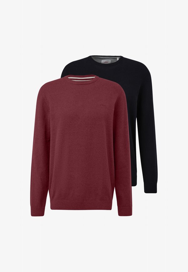 s.Oliver S.OLIVER 2 PACK - Jumper - dunkelrot schwarz