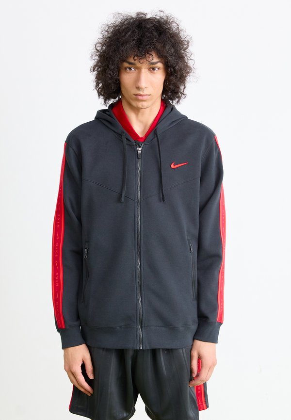 Nike Sportswear HOOD - Zip-up sweatshirt - black/lt crimson